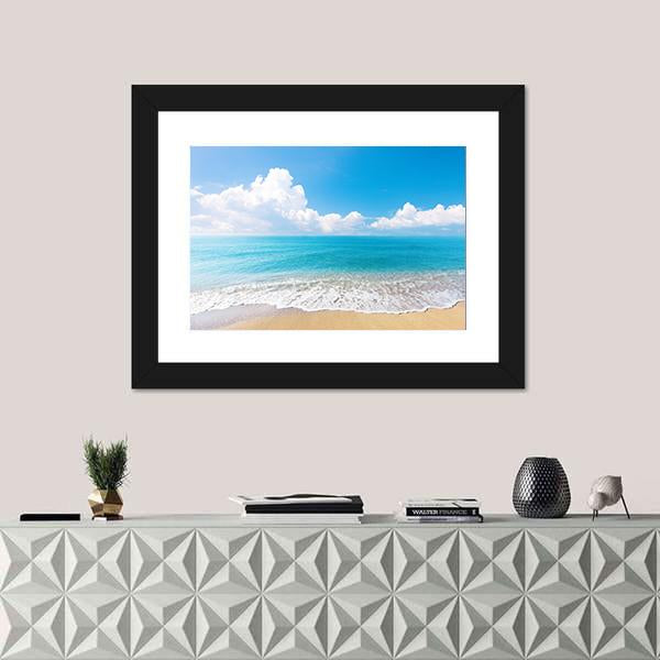 Tropical Sea & Beach Vertical Canvas Wall Art-3 Vertical-Gallery Wrap-12" x 25"-Tiaracle