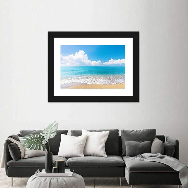 Tropical Sea & Beach Vertical Canvas Wall Art-3 Vertical-Gallery Wrap-12" x 25"-Tiaracle