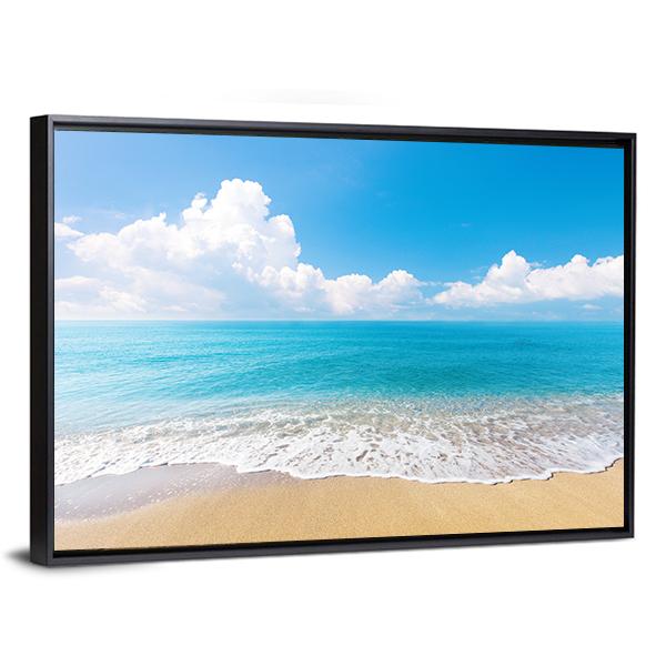 Tropical Sea & Beach Vertical Canvas Wall Art-3 Vertical-Gallery Wrap-12" x 25"-Tiaracle