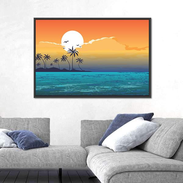 Tropical Summer Holiday Vertical Canvas Wall Art-3 Vertical-Gallery Wrap-12" x 25"-Tiaracle