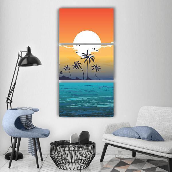 Tropical Summer Holiday Vertical Canvas Wall Art-3 Vertical-Gallery Wrap-12" x 25"-Tiaracle