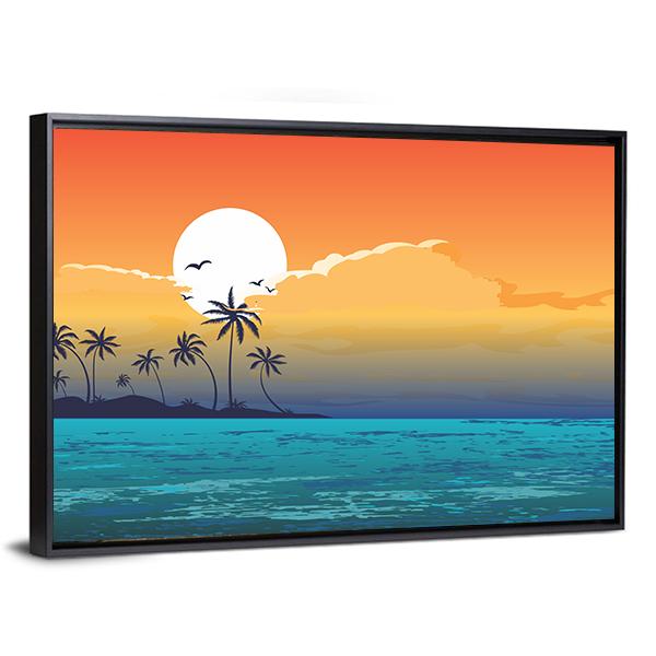 Tropical Summer Holiday Vertical Canvas Wall Art-3 Vertical-Gallery Wrap-12" x 25"-Tiaracle