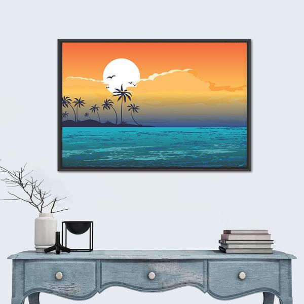 Tropical Summer Holiday Vertical Canvas Wall Art-3 Vertical-Gallery Wrap-12" x 25"-Tiaracle