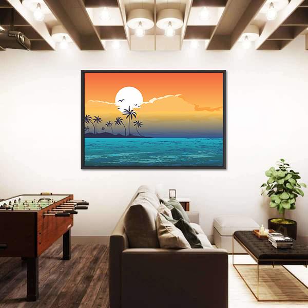 Tropical Summer Holiday Vertical Canvas Wall Art-3 Vertical-Gallery Wrap-12" x 25"-Tiaracle