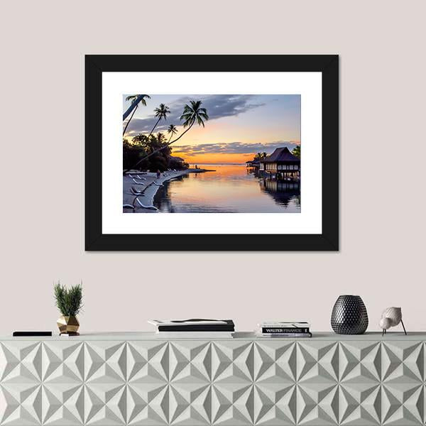 Tropical Sunset At Moorea Canvas Wall Art-3 Horizontal-Gallery Wrap-25" x 16"-Tiaracle