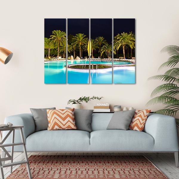 Tropical Swimming Pool Canvas Wall Art-4 Horizontal-Gallery Wrap-34" x 24"-Tiaracle