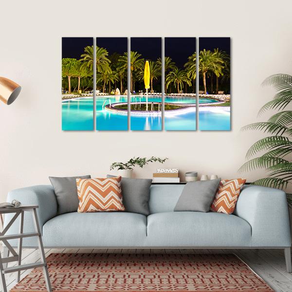 Tropical Swimming Pool Canvas Wall Art-5 Horizontal-Gallery Wrap-22" x 12"-Tiaracle