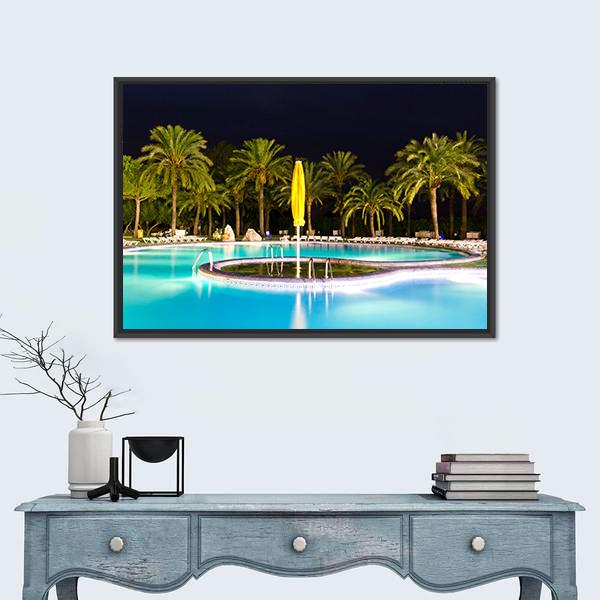 Tropical Swimming Pool Canvas Wall Art-5 Horizontal-Gallery Wrap-22" x 12"-Tiaracle