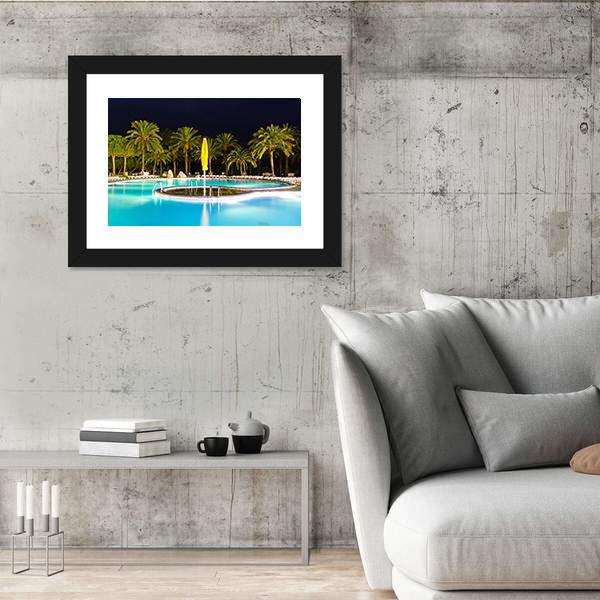 Tropical Swimming Pool Canvas Wall Art-5 Horizontal-Gallery Wrap-22" x 12"-Tiaracle