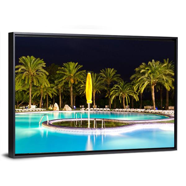 Tropical Swimming Pool Canvas Wall Art-5 Horizontal-Gallery Wrap-22" x 12"-Tiaracle