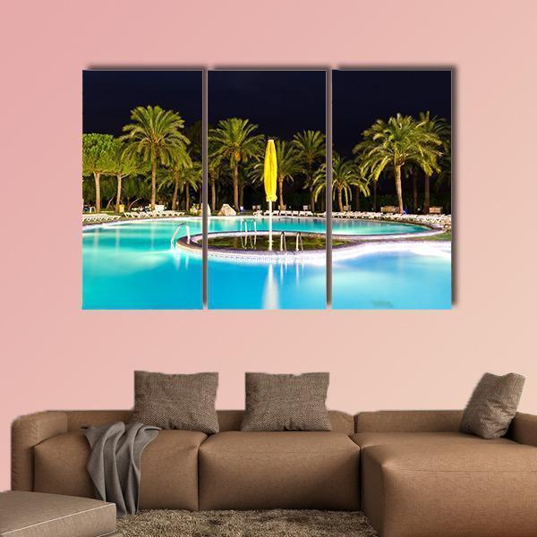 Tropical Swimming Pool Canvas Wall Art-3 Horizontal-Gallery Wrap-37" x 24"-Tiaracle