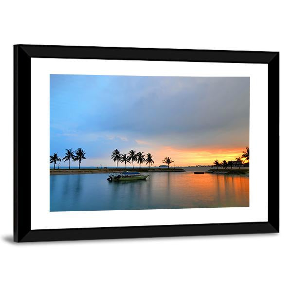 Tropical Trees In Formation And Wonder Reflections Canvas Wall Art-5 Horizontal-Gallery Wrap-22" x 12"-Tiaracle