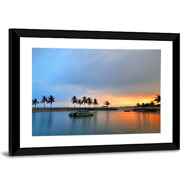 Tropical Trees In Formation And Wonder Reflections Canvas Wall Art-3 Horizontal-Gallery Wrap-25" x 16"-Tiaracle