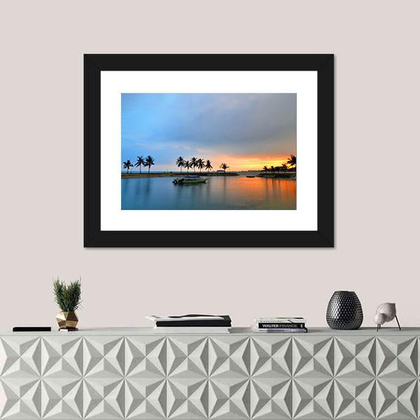 Tropical Trees In Formation And Wonder Reflections Canvas Wall Art-5 Horizontal-Gallery Wrap-22" x 12"-Tiaracle
