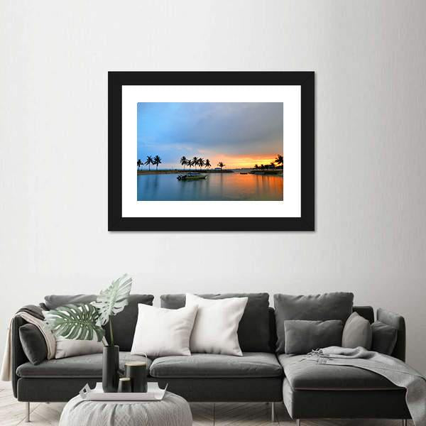 Tropical Trees In Formation And Wonder Reflections Canvas Wall Art-1 Piece-Framed Print-20" x 16"-Tiaracle