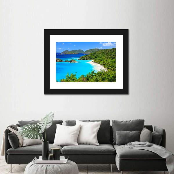 Trunk Bay On St John Island Canvas Wall Art-1 Piece-Framed Print-20&quot; x 16&quot;-Tiaracle