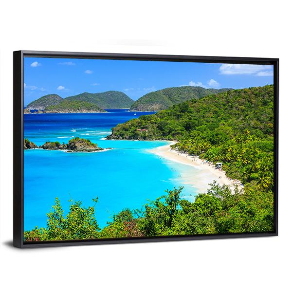 Trunk Bay On St John Island Canvas Wall Art-3 Horizontal-Gallery Wrap-25&quot; x 16&quot;-Tiaracle