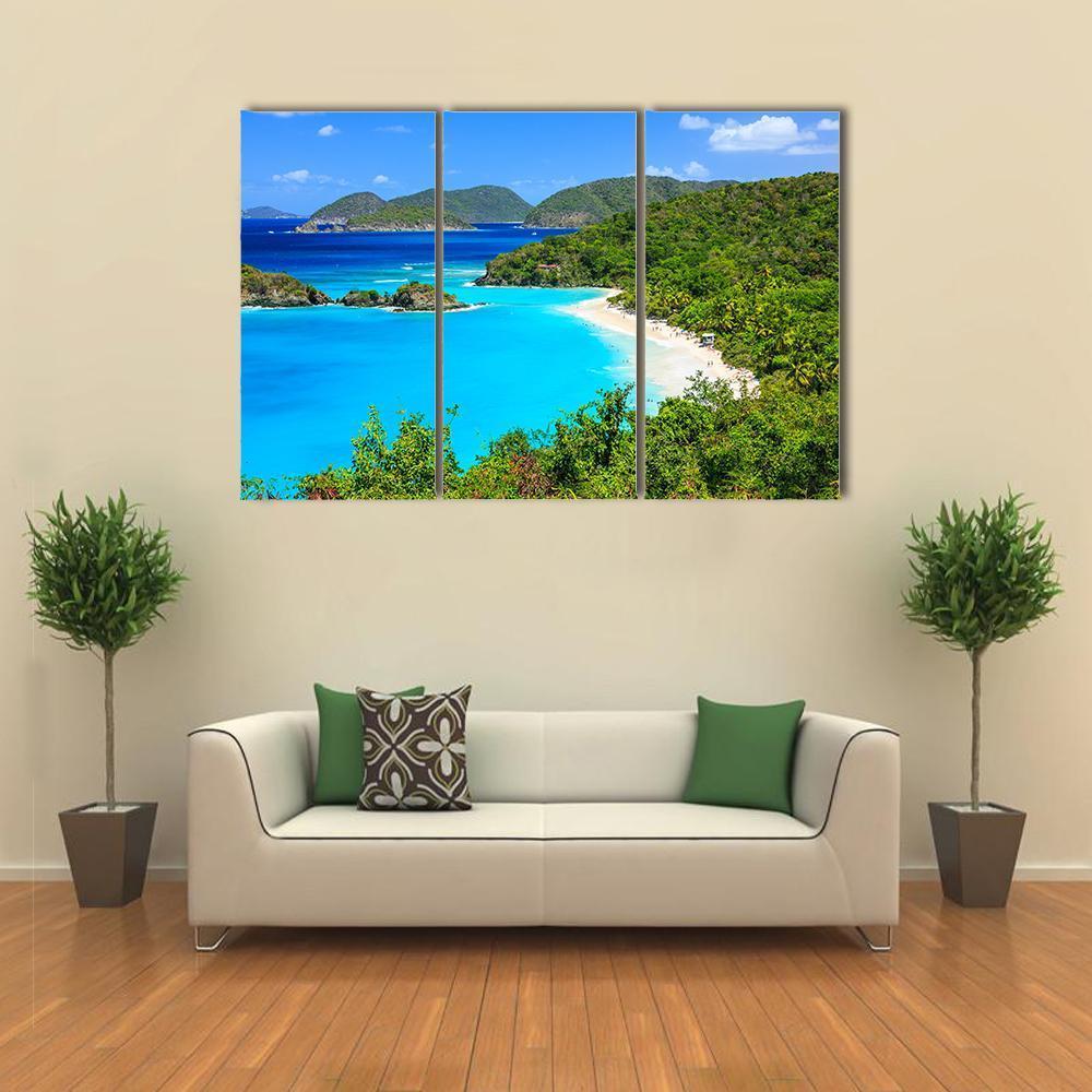 Trunk Bay On St John Island Canvas Wall Art-3 Horizontal-Gallery Wrap-37" x 24"-Tiaracle