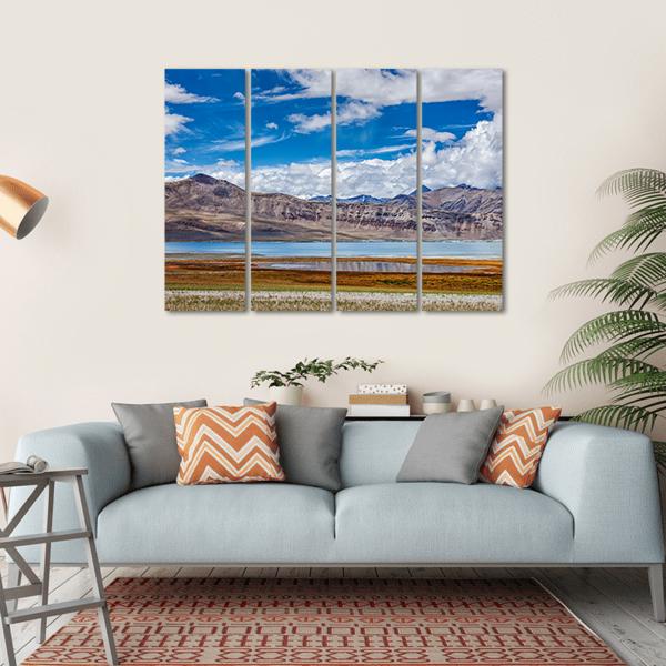 Tso Kar Fluctuating Salt Lake Canvas Wall Art-4 Horizontal-Gallery Wrap-34" x 24"-Tiaracle