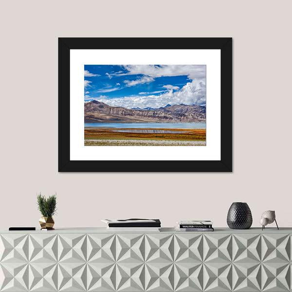 Tso Kar Fluctuating Salt Lake Canvas Wall Art-5 Horizontal-Gallery Wrap-22" x 12"-Tiaracle