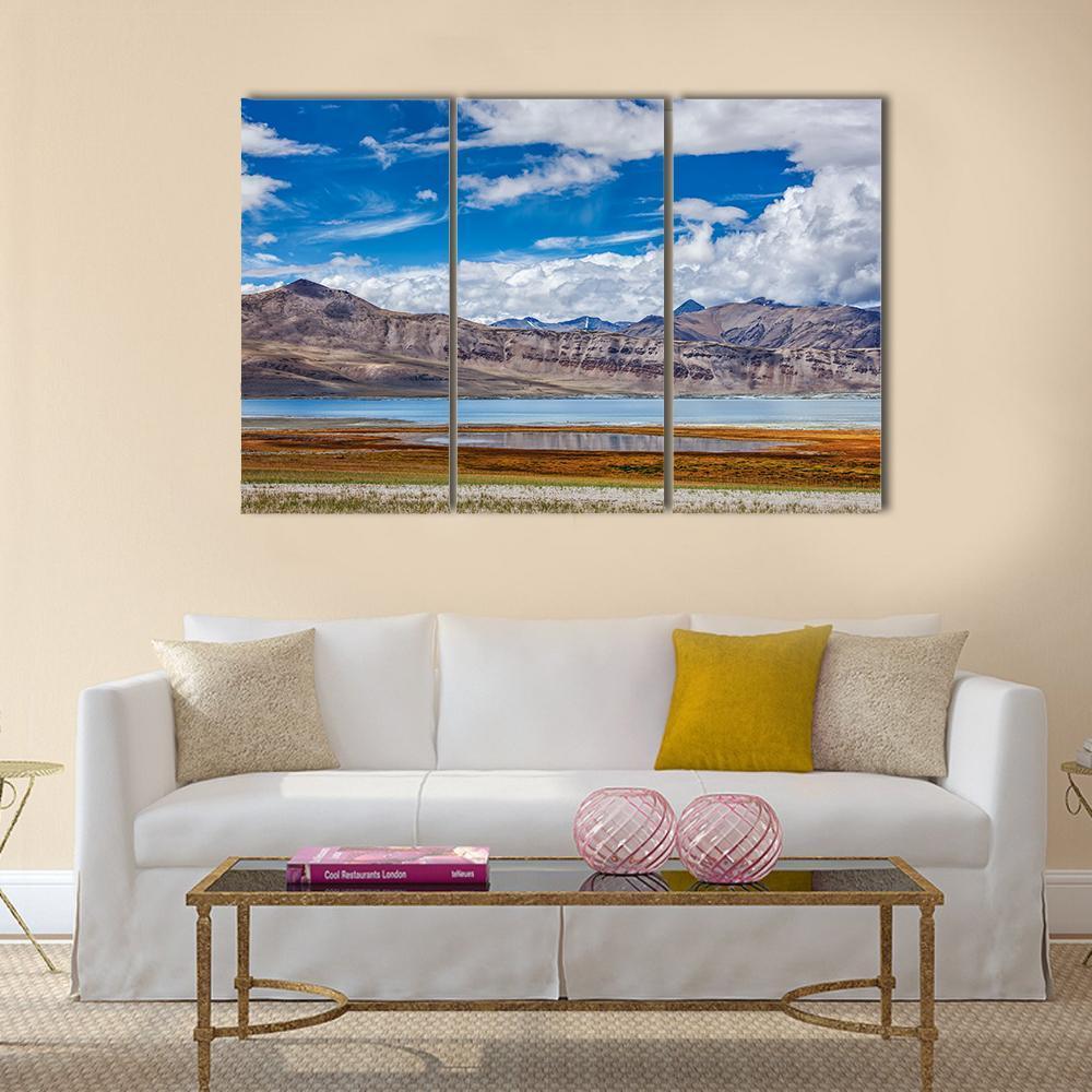 Tso Kar Fluctuating Salt Lake Canvas Wall Art-3 Horizontal-Gallery Wrap-37" x 24"-Tiaracle