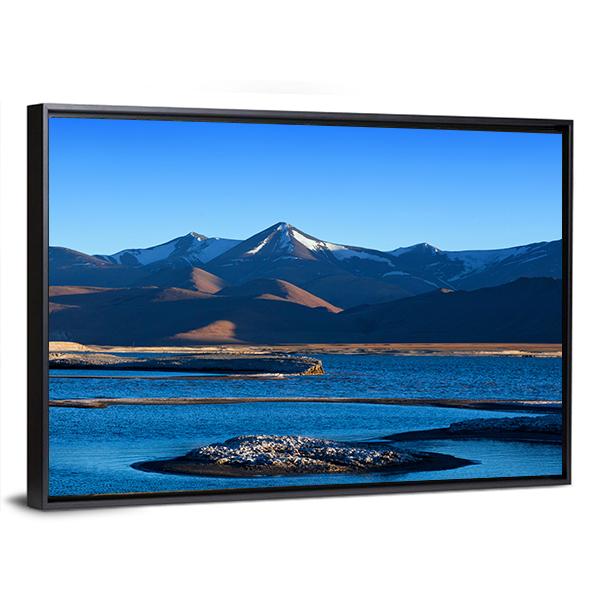Tso Kar Salt Water Lake In Ladakh Canvas Wall Art-3 Horizontal-Gallery Wrap-25" x 16"-Tiaracle