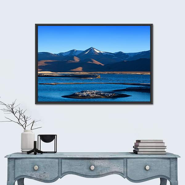 Tso Kar Salt Water Lake In Ladakh Canvas Wall Art-3 Horizontal-Gallery Wrap-25" x 16"-Tiaracle