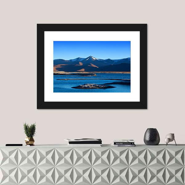 Tso Kar Salt Water Lake In Ladakh Canvas Wall Art-3 Horizontal-Gallery Wrap-25" x 16"-Tiaracle