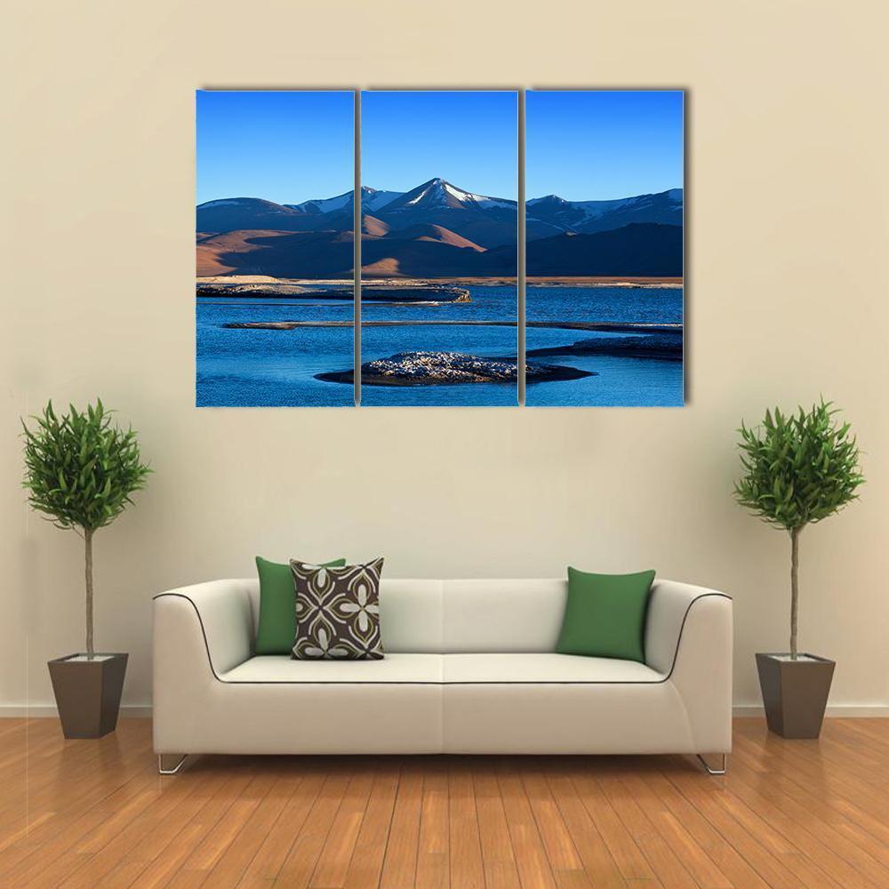Tso Kar Salt Water Lake In Ladakh Canvas Wall Art-3 Horizontal-Gallery Wrap-37" x 24"-Tiaracle