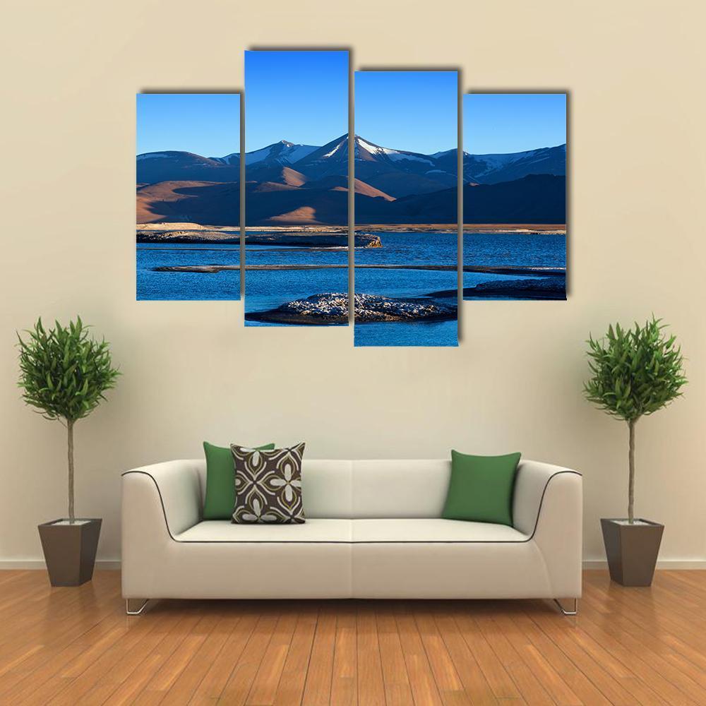 Tso Kar Salt Water Lake In Ladakh Canvas Wall Art-4 Pop-Gallery Wrap-50" x 32"-Tiaracle