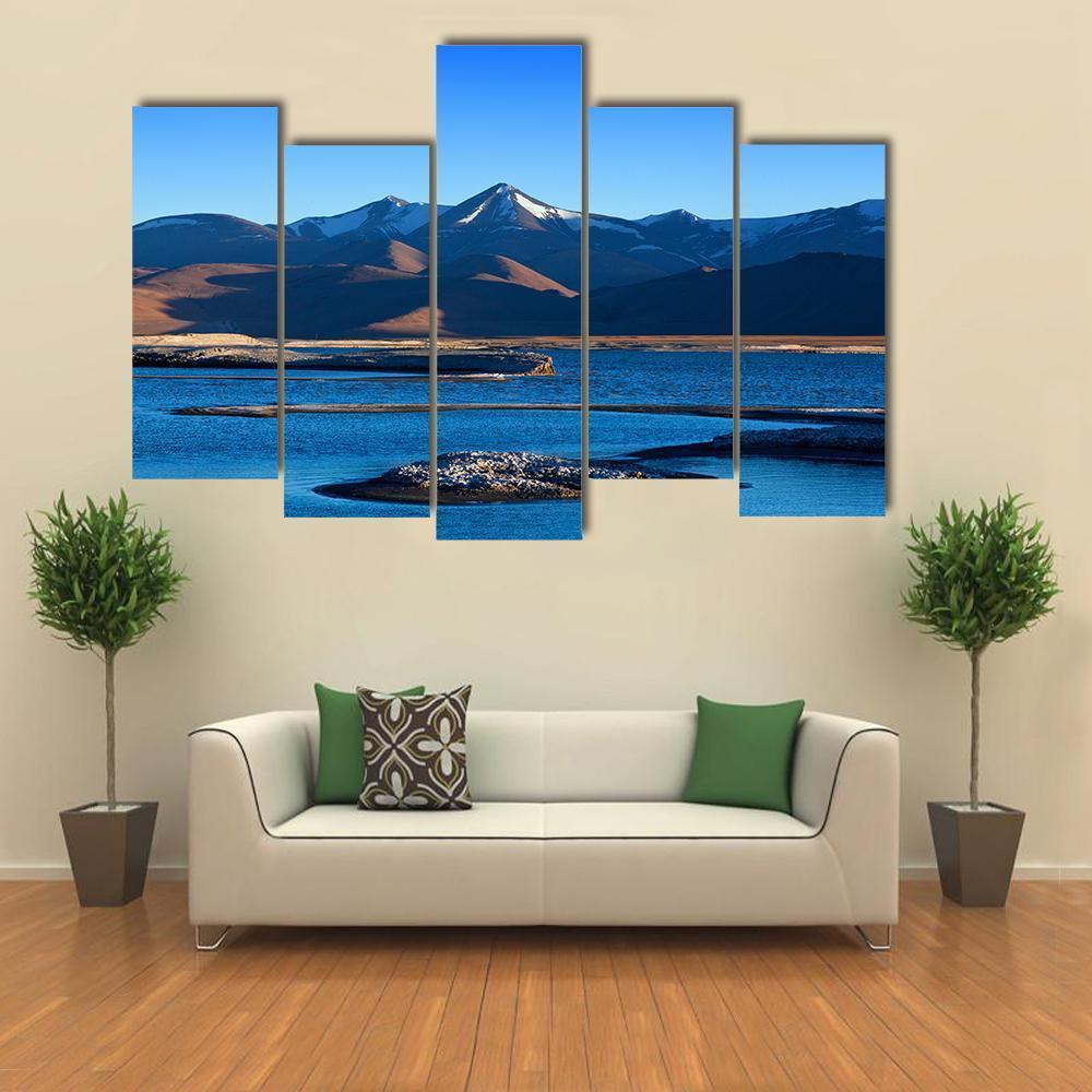 Tso Kar Salt Water Lake In Ladakh Canvas Wall Art-5 Pop-Gallery Wrap-47" x 32"-Tiaracle