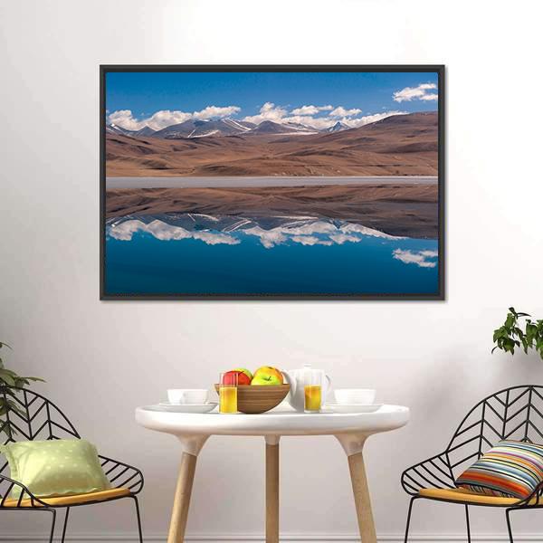 Tso Moriri Lake Canvas Wall Art-3 Horizontal-Gallery Wrap-25" x 16"-Tiaracle