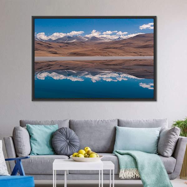 Tso Moriri Lake Canvas Wall Art-3 Horizontal-Gallery Wrap-25" x 16"-Tiaracle