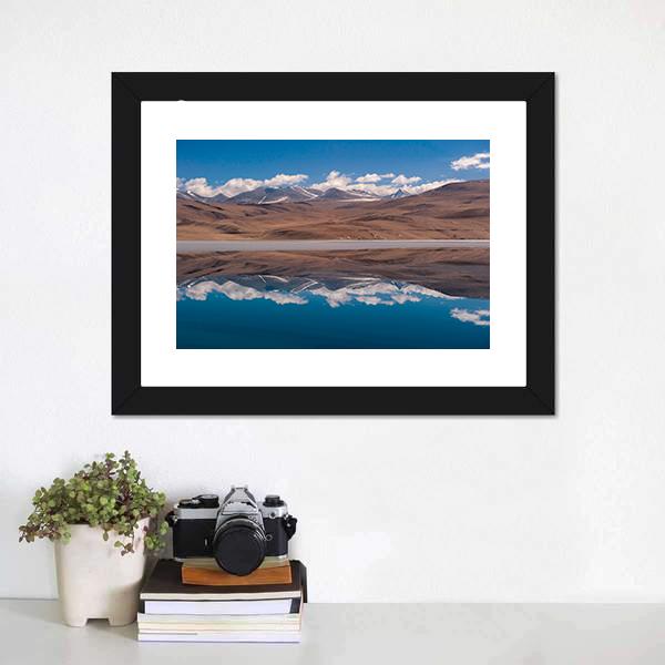 Tso Moriri Lake Canvas Wall Art-1 Piece-Framed Print-20" x 16"-Tiaracle