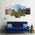 Tulips And Facades Of Old Houses In Amsterdam Canvas Wall Art-4 Pop-Gallery Wrap-50" x 32"-Tiaracle