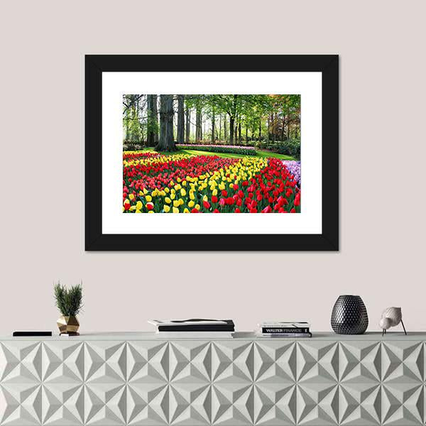 Tulips &amp; Spring Hyacinths Canvas Wall Art-3 Horizontal-Gallery Wrap-25" x 16"-Tiaracle