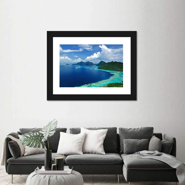 Tun Sakaran Marine Park In Tropical Island Semporna Canvas Wall Art-1 Piece-Framed Print-20" x 16"-Tiaracle