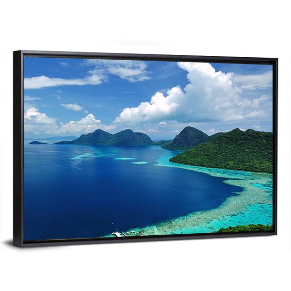 Tun Sakaran Marine Park In Tropical Island Semporna Canvas Wall Art-3 Horizontal-Gallery Wrap-25" x 16"-Tiaracle
