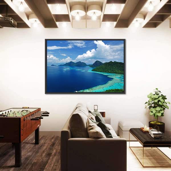 Tun Sakaran Marine Park In Tropical Island Semporna Canvas Wall Art-3 Horizontal-Gallery Wrap-25" x 16"-Tiaracle