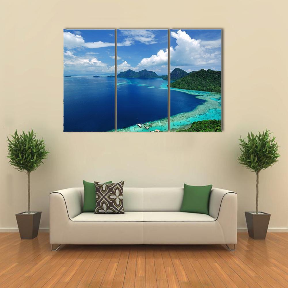 Tun Sakaran Marine Park In Tropical Island Semporna Canvas Wall Art-3 Horizontal-Gallery Wrap-37" x 24"-Tiaracle