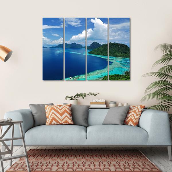 Tun Sakaran Marine Park In Tropical Island Semporna Canvas Wall Art-4 Horizontal-Gallery Wrap-34" x 24"-Tiaracle