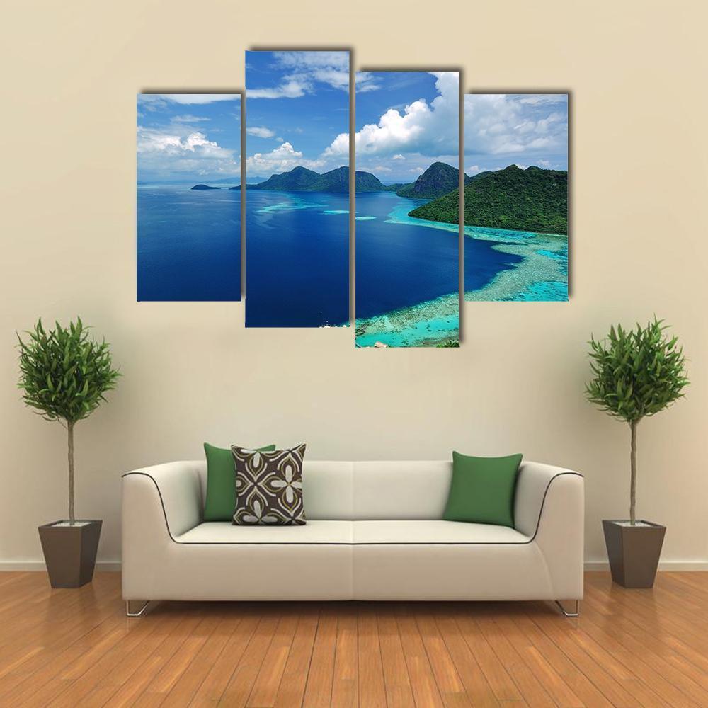 Tun Sakaran Marine Park In Tropical Island Semporna Canvas Wall Art-4 Pop-Gallery Wrap-50" x 32"-Tiaracle