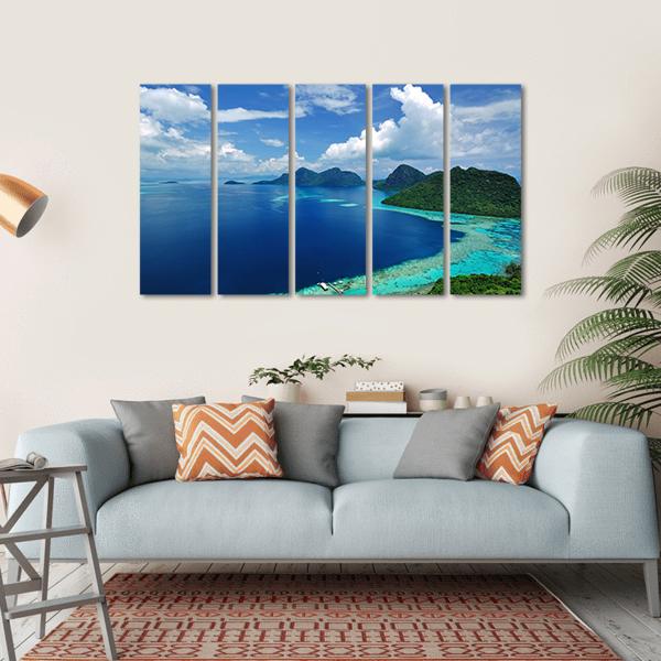Tun Sakaran Marine Park In Tropical Island Semporna Canvas Wall Art-5 Horizontal-Gallery Wrap-22" x 12"-Tiaracle
