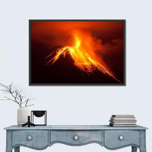 Tungurahua Volcano Eruption Canvas Wall Art-5 Horizontal-Gallery Wrap-22" x 12"-Tiaracle