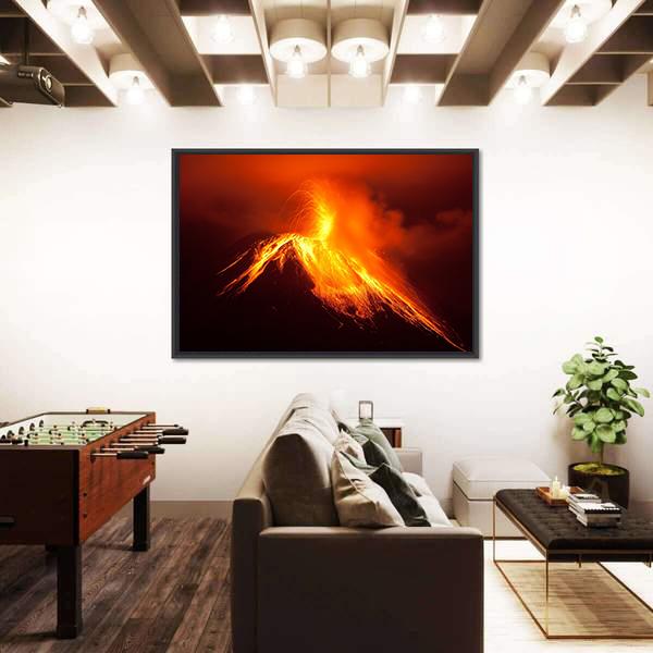 Tungurahua Volcano Eruption Canvas Wall Art-5 Horizontal-Gallery Wrap-22" x 12"-Tiaracle