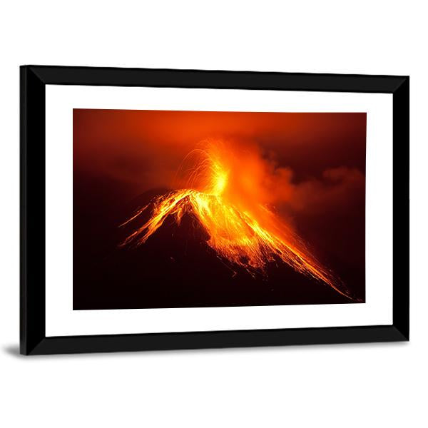 Tungurahua Volcano Eruption Canvas Wall Art-5 Horizontal-Gallery Wrap-22" x 12"-Tiaracle