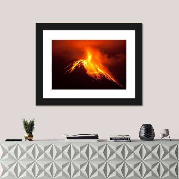 Tungurahua Volcano Eruption Canvas Wall Art-5 Horizontal-Gallery Wrap-22" x 12"-Tiaracle