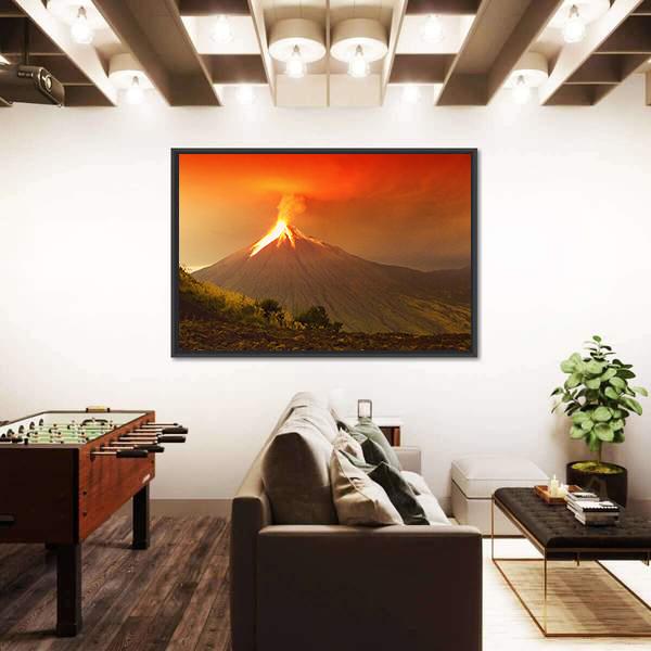 Tungurahua Volcano Exploding Canvas Wall Art-5 Horizontal-Gallery Wrap-22" x 12"-Tiaracle