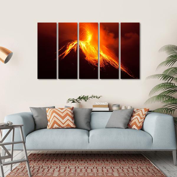 Tungurahua Volcano Eruption Canvas Wall Art-5 Horizontal-Gallery Wrap-22" x 12"-Tiaracle