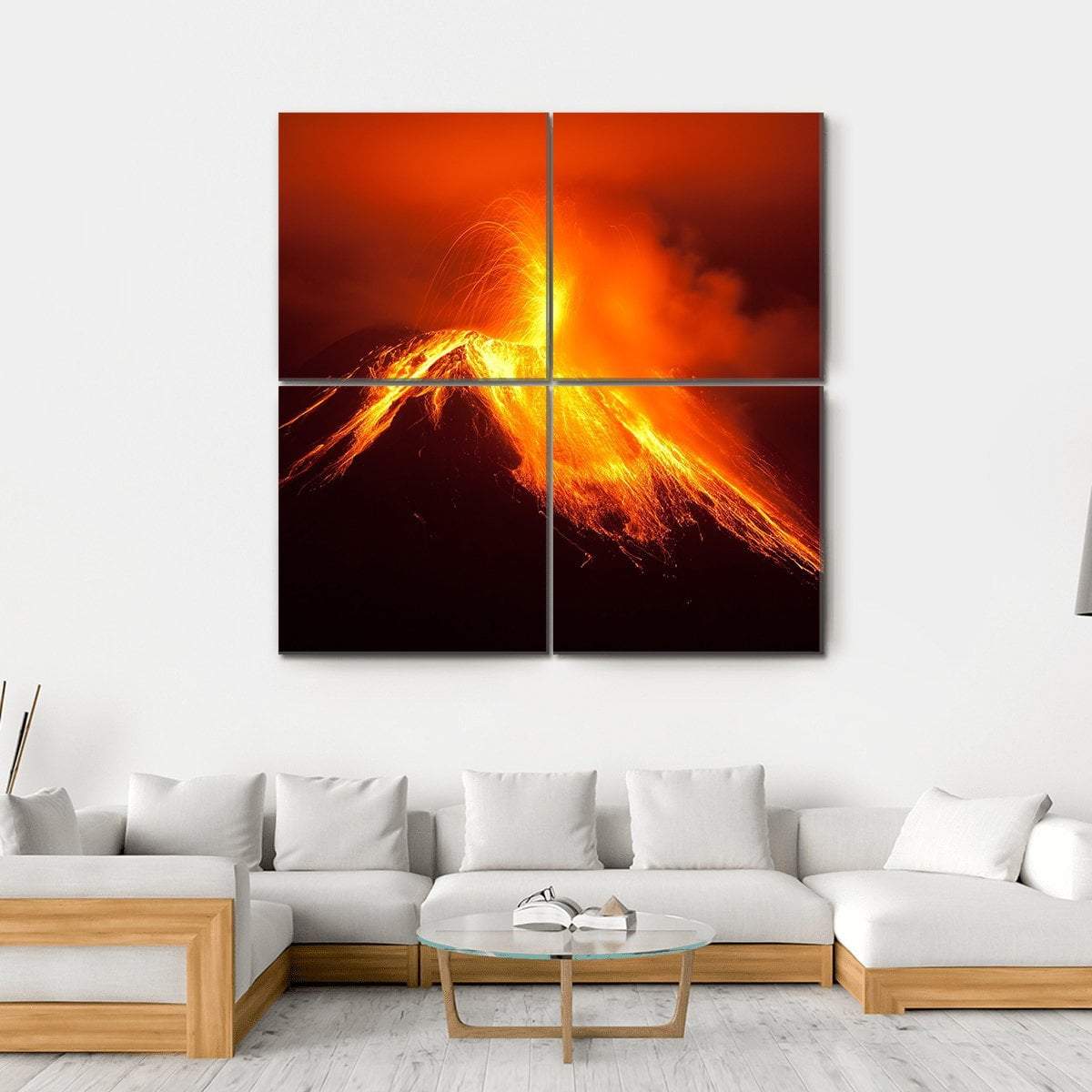 Tungurahua Volcano Eruption Canvas Wall Art-5 Horizontal-Gallery Wrap-22" x 12"-Tiaracle